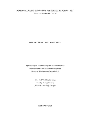 Más sobre Capacidad Portante de Suelo Blando Reforzado con Columnas de Ceniza de Fondo Usando