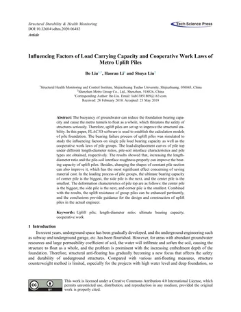 Más sobre Factores que Influyen en la Capacidad de Carga y el Trabajo Cooperativo